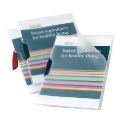 Office Depot® Brand Translucent Front Report Covers With Swing Clip, Letter Size, Clear, Pack Of 5 Covers