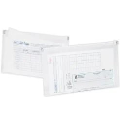 Office Depot® Brand Transparent Zipper Envelopes, Check Size, 10.79" x 6.69" x 1.26", Clear, Pack Of 3