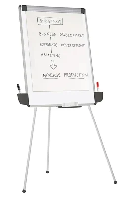 Office Depot® Brand Tripod Non-Magnetic Dry-Erase Whiteboard Easel, 29 3/8" x 44", Metal Frame With Gray Finish