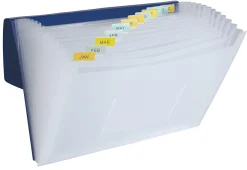 Office Depot® Brand Twin-Tone Poly Expanding File, 7" Expansion, Letter Size, Clear/Blue