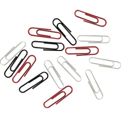 Office Depot® Brand Vinyl Paper Clips, Box Of 500, No. 1, Assorted Colors