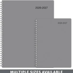 2026-2027 Office Depot® Brand Weekly/Monthly Academic Planner, 8-1/2" x 11", 30% Recycled, Gray, July 2026 To June 2027