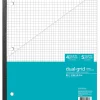 Office Depot® Brand Wireless Notebook, 8-1/2" x 11", 1 Subject, Dual-Sized Quadrille Ruled (4" x 4", 5" x 5"), 80 Sheets, Teal/White