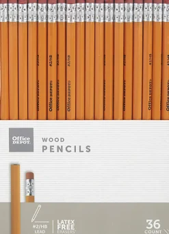 Office DepotĀ® Brand Wood Pencils, Unsharpened, #2 Medium Soft Lead, Pack Of 36