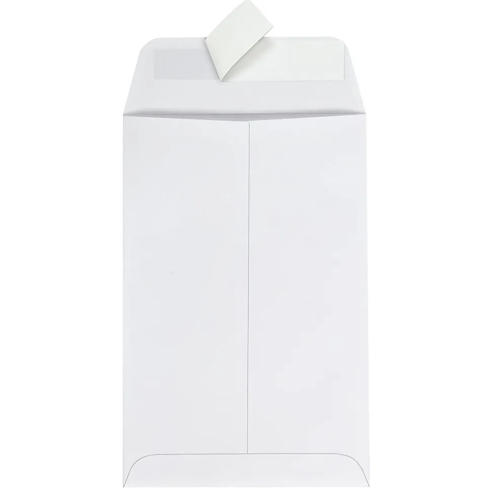 Office Depot® Brand 6" x 9" Catalog Envelopes, Clean Seal, 30% Recycled, White, Box Of 125