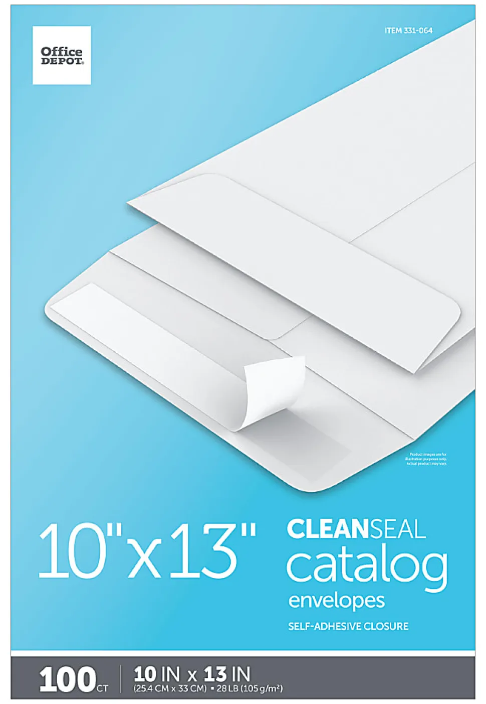 Office Depot® Brand 10" x 13" Catalog Envelopes, Clean Seal, White, Box Of 100