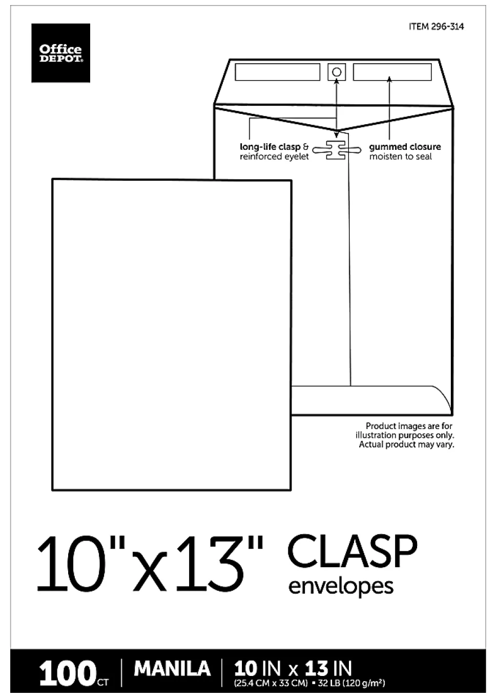 Office Depot® Brand 10" x 13" Manila Envelopes, Extra Heavyweight, Clasp Closure, Manila, Box Of 100