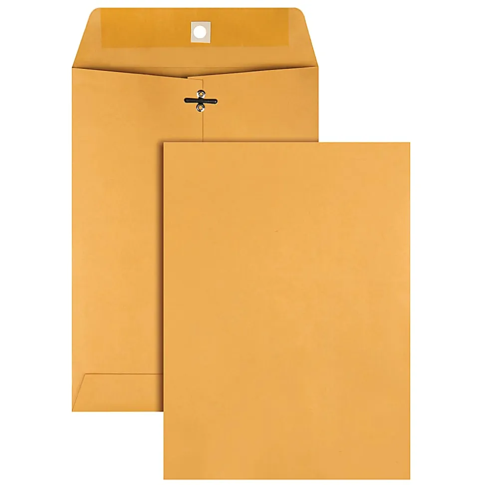 Office Depot® Brand 7-1/2" x 10-1/2" Manila Envelopes, Clasp Closure, Brown Kraft, Box Of 100
