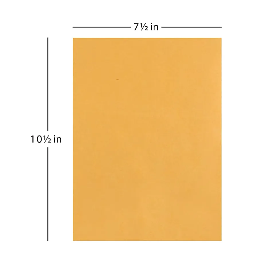 Office Depot® Brand 7-1/2" x 10-1/2" Manila Envelopes, Clasp Closure, Brown Kraft, Box Of 100