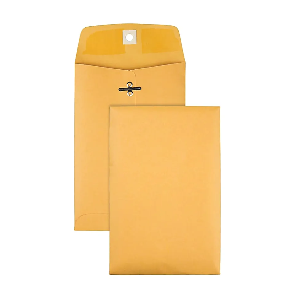 Office Depot® Brand 6-1/2" x 9-1/2" Manila Envelopes, Clasp Closure, Brown Kraft, Box Of 100