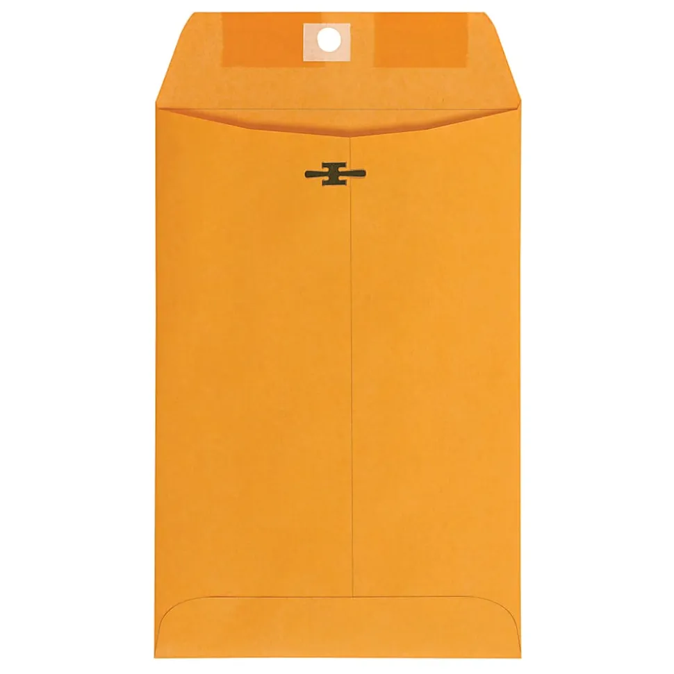 Office Depot® Brand 6" x 9" Manila Envelopes, Clasp Closure, Brown Kraft, Box Of 100