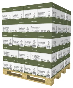Office Depot® Business Multi-Use Printer & Copy Paper, 400 Reams, White, Letter (8.5" x 11"), 200000 Sheets Per Pallet, 20 Lb, 92 Brightness