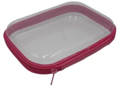 Office DepotĀ® Clear Pencil Case With Trim, 9" x 6-3/4", Assorted Colors