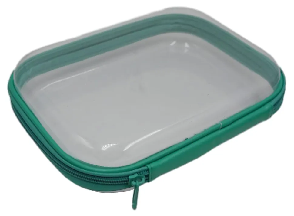 Office Depot® Clear Pencil Case With Trim, 9" x 6-3/4", Assorted Colors