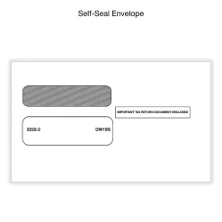 Office Depot® Double-Window Self-Seal Envelopes For 1099-NEC 3-Up Tax Forms, 8-3/8"W x 3-7/8"H, Pack Of 25 Envelopes