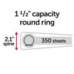 Office Depot® Durable View Binder, 1-1/2" Round Rings (275 Sheet Capacity), Peach, 1 Binder