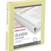 Office Depot® Durable View Binder, 1" Round Rings (175 Sheet Capacity), Yellow, 1 Binder
