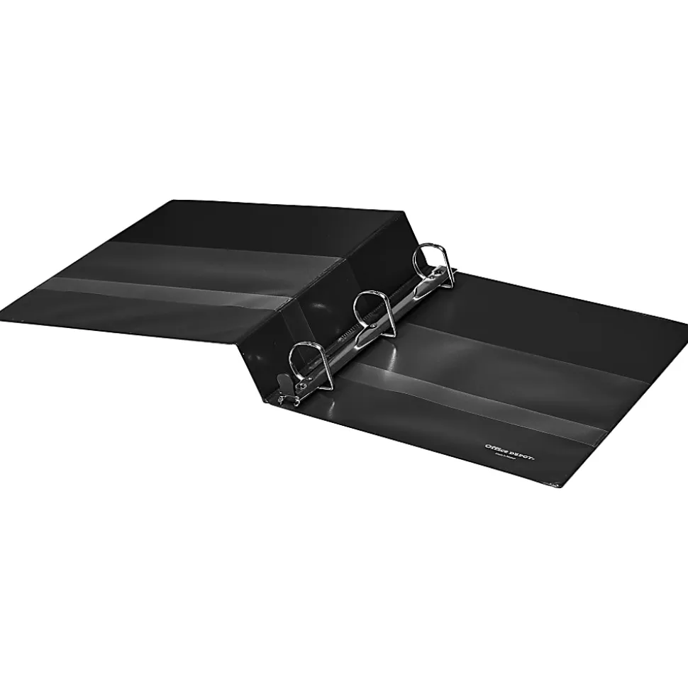 Office Depot® Heavy-Duty Easy-Open 3-Ring Binder, 1 1/2" D-Rings, 49% Recycled, Black