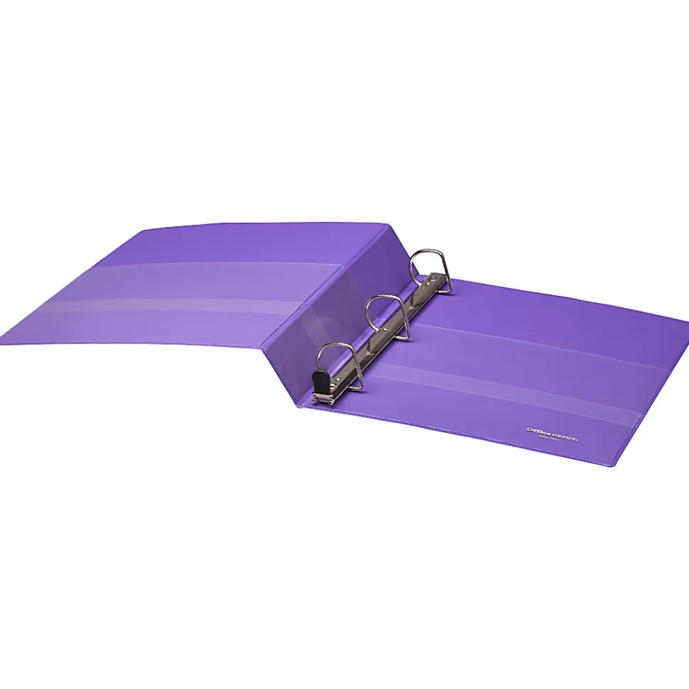 Office Depot® Heavy-Duty View 3-Ring Binder, 1 1/2" D-Rings, 49% Recycled, Purple