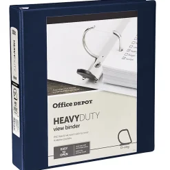 Office Depot® Heavy-Duty View 3-Ring Binder, 1 1/2