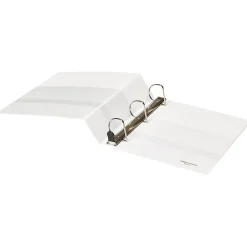 Office Depot® Heavy-Duty View 3-Ring Binder, 2" D-Rings, White, 49% Recycled, Pack Of 4