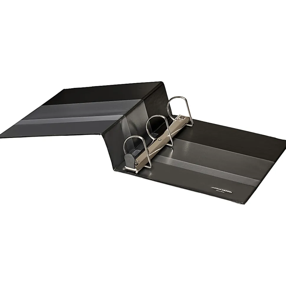Office Depot® Heavy-Duty View 3-Ring Binder, 3" D-Rings, Black, 49% Recycled, Pack Of 2