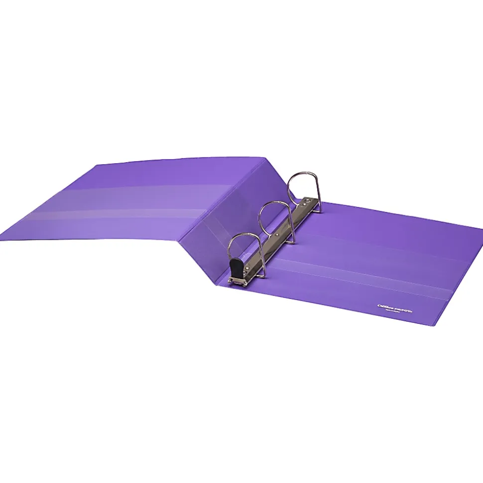 Office Depot® Heavy-Duty View 3-Ring Binder, 2" D-Rings, Purple