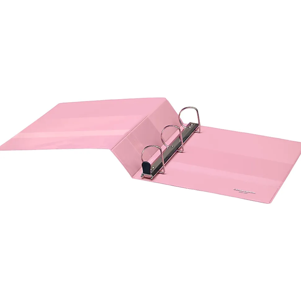 Office Depot® Heavy-Duty View 3-Ring Binder, 2" D-Rings, 49% Recycled, Light Pink