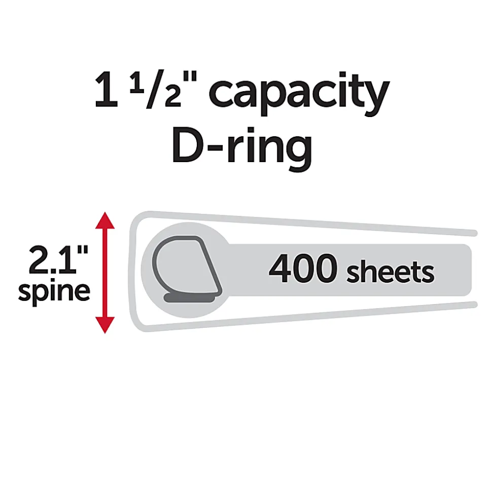 Office Depot® Heavy-Duty View 3-Ring Binder, 1 1/2" D-Rings, Pink