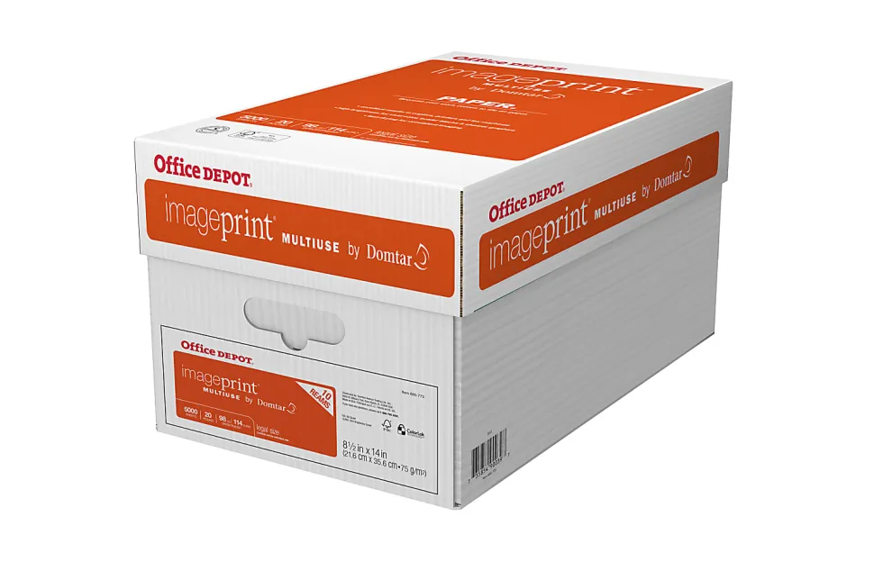 Office Depot® ImagePrint® Multi-Use Printer & Copy Paper, 10 Reams, White, Legal, 5000 Sheets Per Case, 20 Lb, 98 Brightness - 1836
