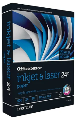 Office Depot® Inkjet Or Laser Paper, 1 Ream, White, Letter Size (8 1/2