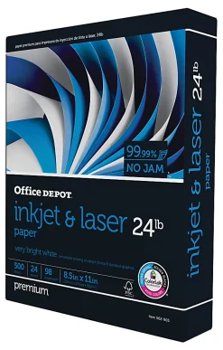 Office Depot® Inkjet Or Laser Paper, 1 Ream, White, Letter Size (8 1/2