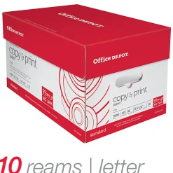 Office Depot® Multi-Use Printer & Copy Paper, 10 Reams, White, Letter (8.5