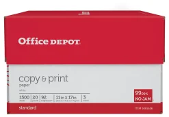 Office Depot® Multi-Use Printer & Copy Paper, 3 Reams, White, Ledger (11