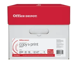 Office Depot® Multi-Use Printer & Copy Paper, 5 Reams, White, Ledger (11