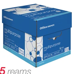 Office Depot® Multi-Use Printer & Copy Paper, 5 Reams, White, Letter (8.5