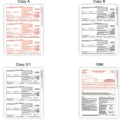 Office Depot® 1099-NEC Laser Tax Forms, 4-Part, 2-Up, 8-1/2" x 11", Pack Of 50 Form Sets