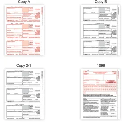 Office Depot® 1099-NEC Laser Tax Forms, 4-Part, 3-Up, 8-1/2