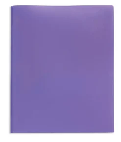 Office Depot® 2-Pocket School-Grade Poly Folder With Prongs, Letter Size, Bright Purple