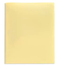 Office Depot® 2-Pocket School-Grade Poly Folder With Prongs, Letter Size, Butter Yellow