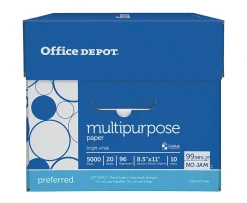Office Depot® Premium Multi-Use Printer & Copy Paper, 10 Reams, Bright White, Letter (8.5
