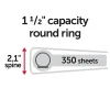 Office Depot® 3-Ring Durable View Binder, 1-1/2" Round Rings, 49% Recycled, Sky Blue