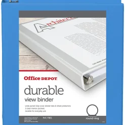Office Depot® 3-Ring Durable View Binder, 1-1/2