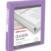Office Depot® 3-Ring Durable View Binder, 1" Round Rings, 49% Recycled, Purple