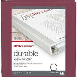 Office Depot® 3-Ring Durable View Binder, 1-1/2
