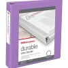 Office Depot® 3-Ring Durable View Binder, 1-1/2" Round Rings, 49% Recycled, Purple