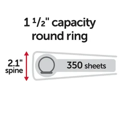 Office Depot® 3-Ring Durable View Binder, 1-1/2" Round Rings, 49% Recycled, Purple