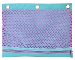 Office Depot® 3-Ring Mesh Pencil Pouch, 8" x 10-1/4", Lilac