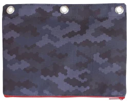 Office Depot® 3-Ring Pencil Pouch, 7" x 9-13/20", Gray/Black Camo