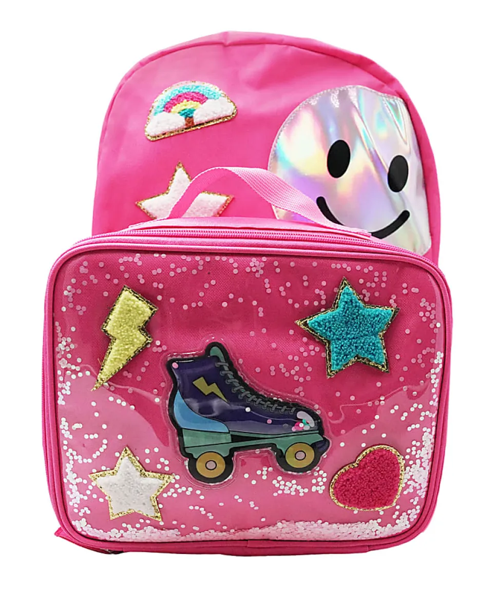 Office Depot® School Backpack And Lunch Box Set, Pink Roller Skate